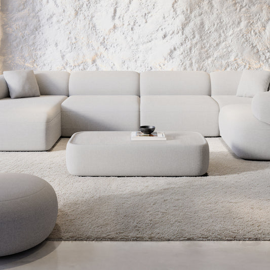 MONA LONG Coffee Table with Glass Top