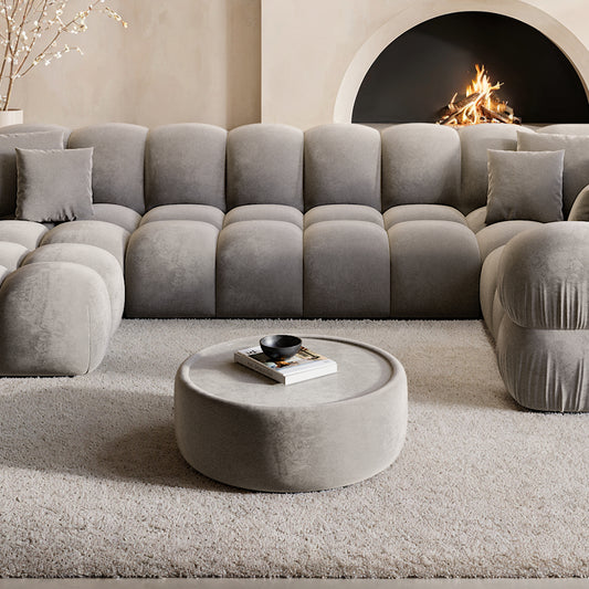 MONA ROUND Coffee Table with Glass Top