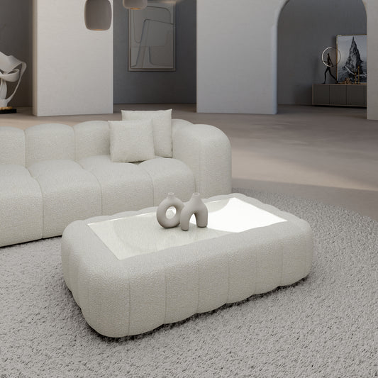 NUBE LONG Coffee Table with Glass Top