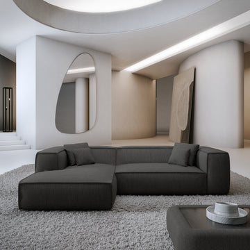 Designer-Sofa VERONA in L-Form mit abnehmbarem Bezug