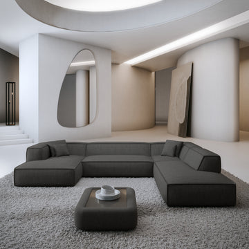 Designer-Sofa VERONA in U-Form XXL Lounge mit abnehmbarem Bezug