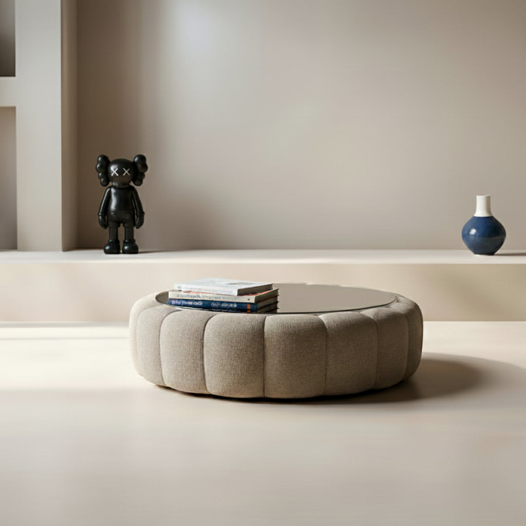 NUBE ROUND Coffee Table with Glass Top