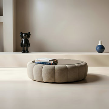 NUBE ROUND Coffee Table with Glass Top