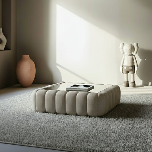 Tavolino da caffè NUBE SQUARE con piano in vetro